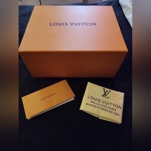 Louis Vuitton Box (EMPTY) large box w/dusk bag and proof of purchase statement